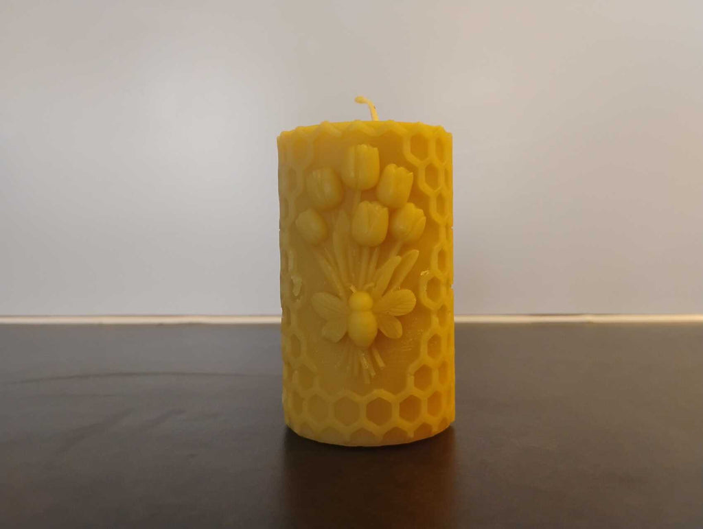 Beeswax Flower Pillar Candle