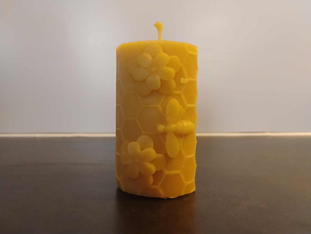 Beeswax Bees Pillar Candle