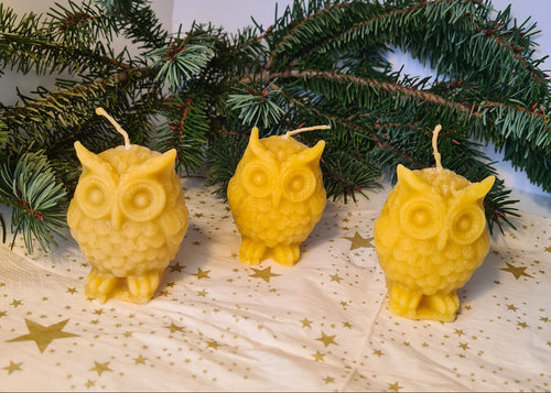 Beeswax Owl Candle